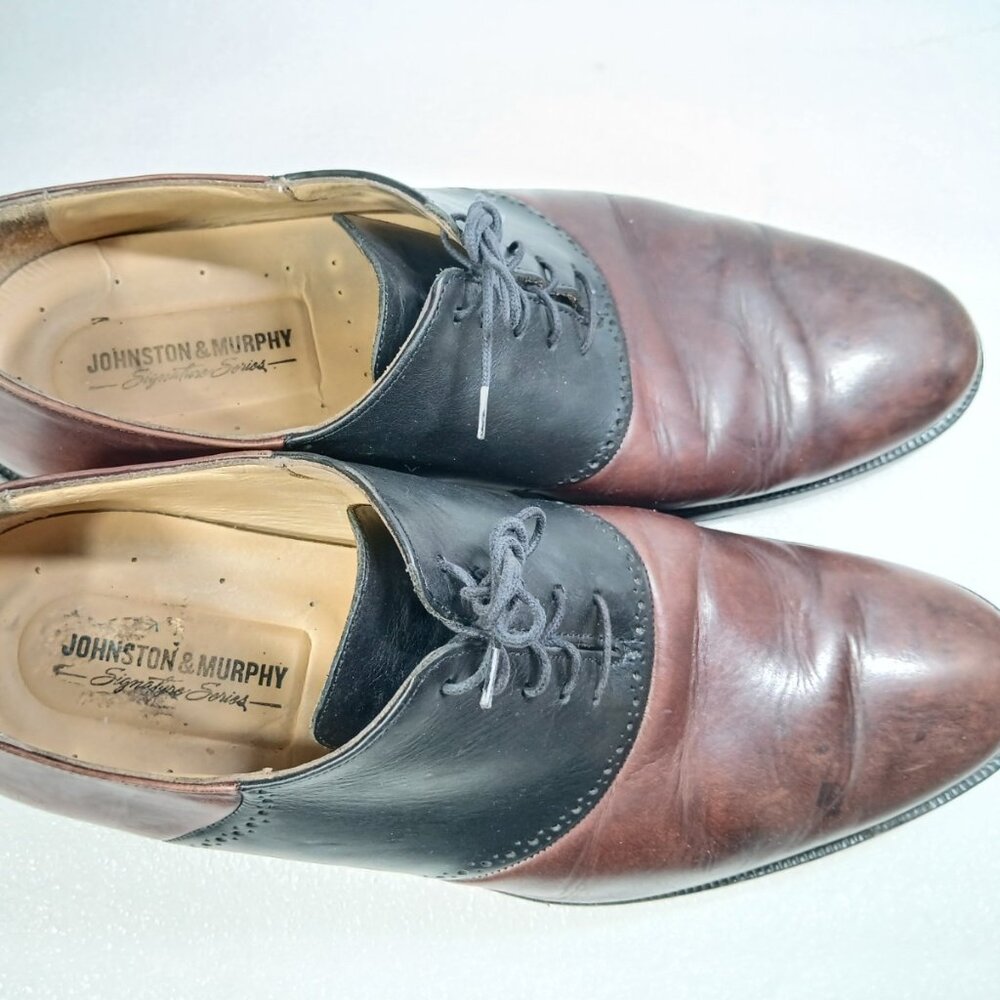 Johnston & Murphy Signature Series Two-Tone Saddle Oxfords 12 Goodyear Neolite